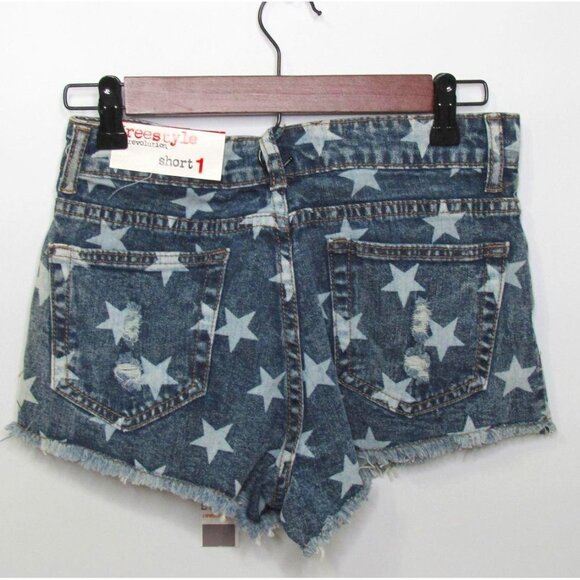 Freestyle Revolution Denim Cutoffs Distressed Star - Picture 2 of 12